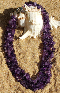 Amethyst Fish Net Chip Necklace