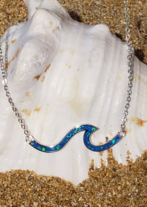 Crushed Opal Wave 19" Sterling Silver